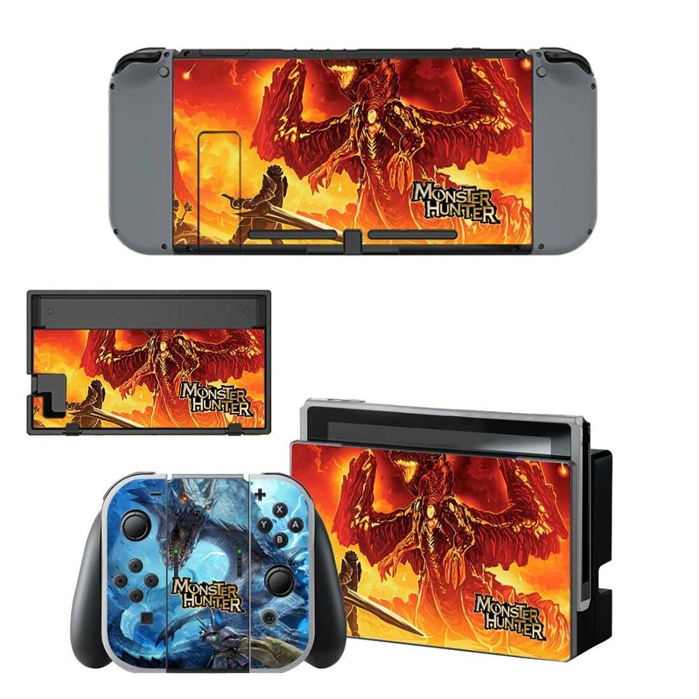 Nintendoswitch Skin Monster Hunter Nintend Switch Stickers for Nintendo Switch Console Joy-con Controller Dock Skins Stickers: YSNS0467