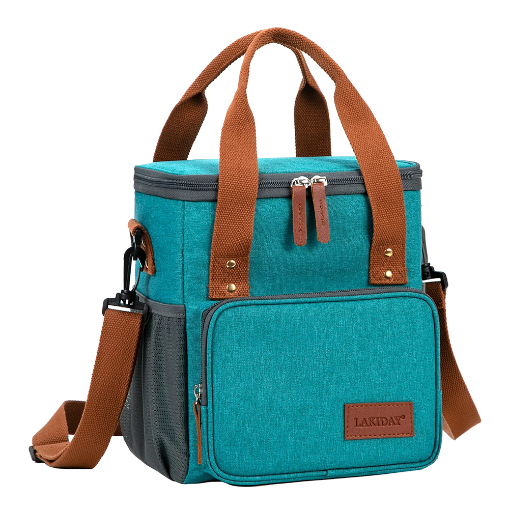 Large Tote Insulated Lunch Bag for Women Men Reusable Picnic Cooler Bags with Adjustable Shoulder Strap: green