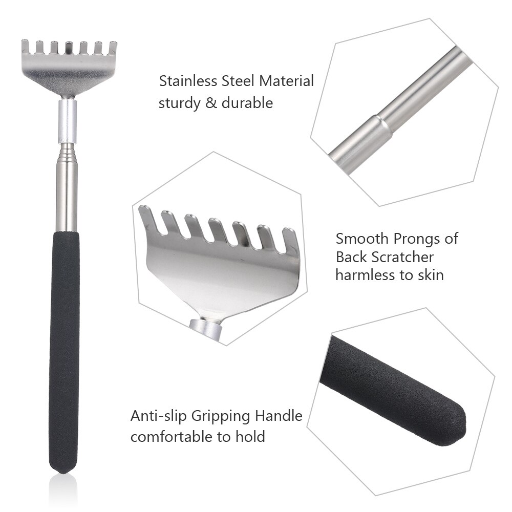 Hårbotten massager huvud massage verktyg teleskopisk rygg scratcher huvud massager scratch för avslappning hårbotten stimulering stressavlastning