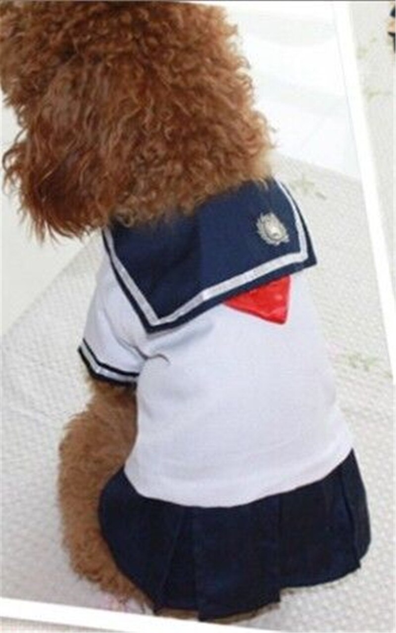 B71 pet dog clothes Navy style uniform dog skirt