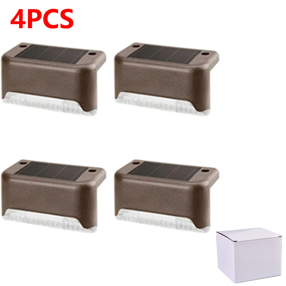 Warm White LED Solar Step Lamp Path Stair Outdoor Garden Lights Waterproof Balcony Light Decoration for Patio Stair Fence Light: Blue / 0-5W