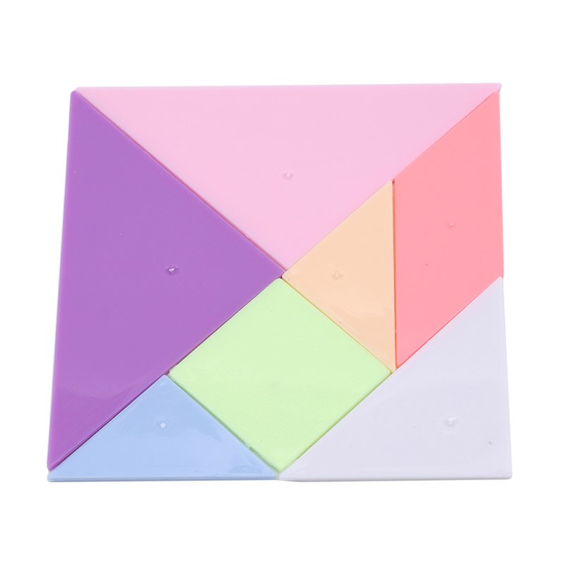 12.2*12.2 Cm Kinderen Puzzel Regenboog Plastic Tangram Diy Hersenen Puzzel Kid Leren Onderwijs Puzzels Speelgoed