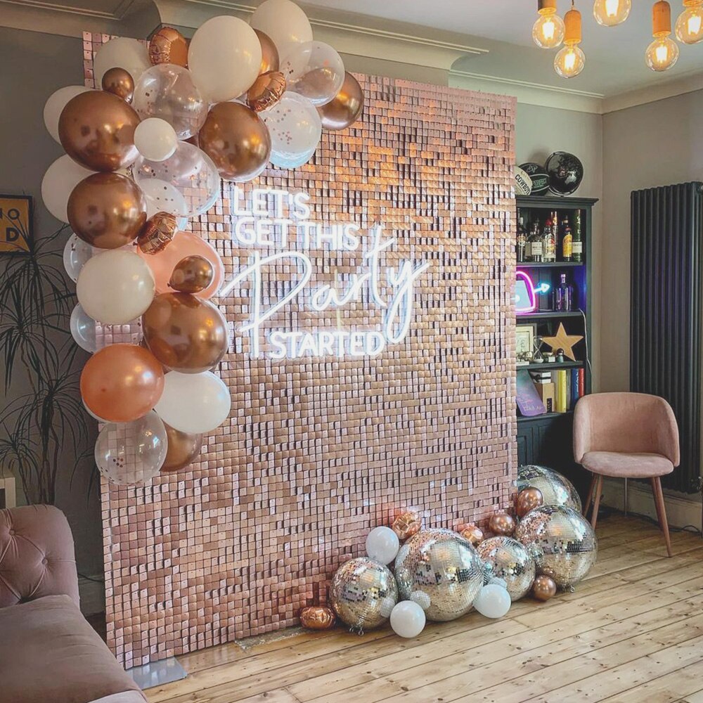 Telón de fondo para , cortina de lentejuelas de aluminio, decoración de pared de , purpurina de lentejuelas, decoración de fondo de cumpleaños y boda