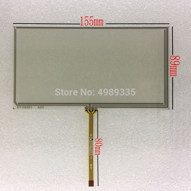 6.5-inch painel resistive do tela táctil 4-wire st06501 para a navegação do carro dvd gps dispositivo handheld tela de toque 155x89mm