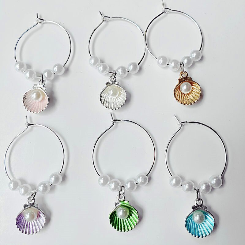 Sett  av 6 stk vinglass tusj sjarm ringetone tusj julefest bar bordpynt