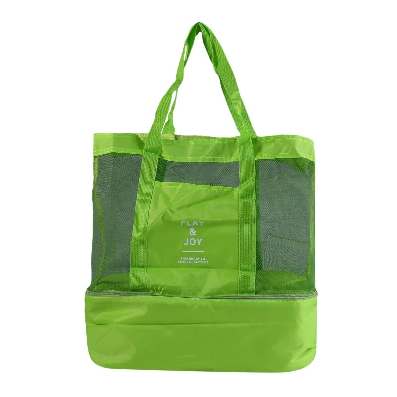 Tote Waterproof Bento Bag Swimming Bag Travel Storage Beach Bags Insulated Double Layer Picnic Ice Bag: green