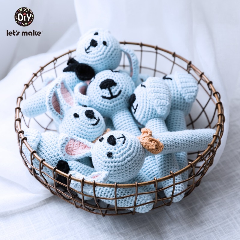Lassen sie Machen 1PC Baby Rasseln Häkeln Ebene Kaninchen Hund betroffen Fitnessstudio Spielzeug Hängen Bett Glocke 0-12 monate Nette Baby Pädagogisches Spielzeug