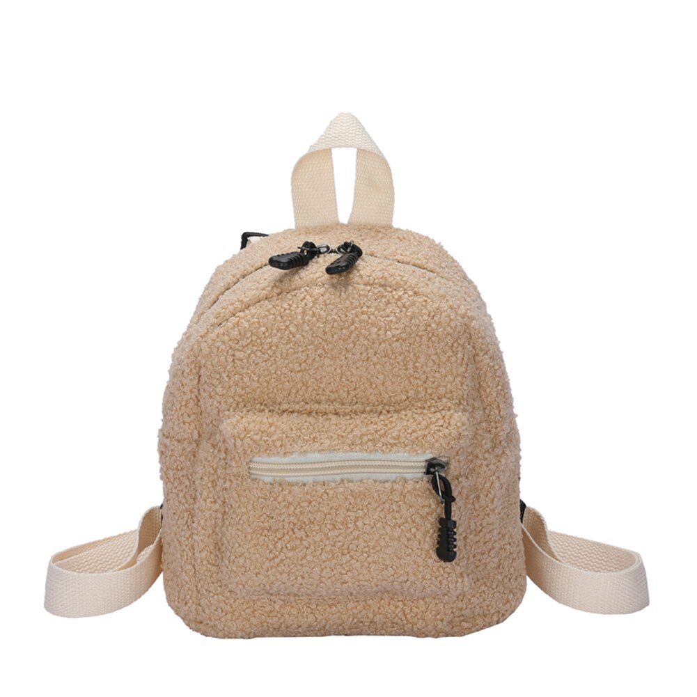 Leuke Oren Konijn Vrouwen Rugzak Casual Pluche School Schoudertas Dier Koe Zebra Patroon Reizen Rugzak Lady Meisjes Bagpack: Style C Light Brown