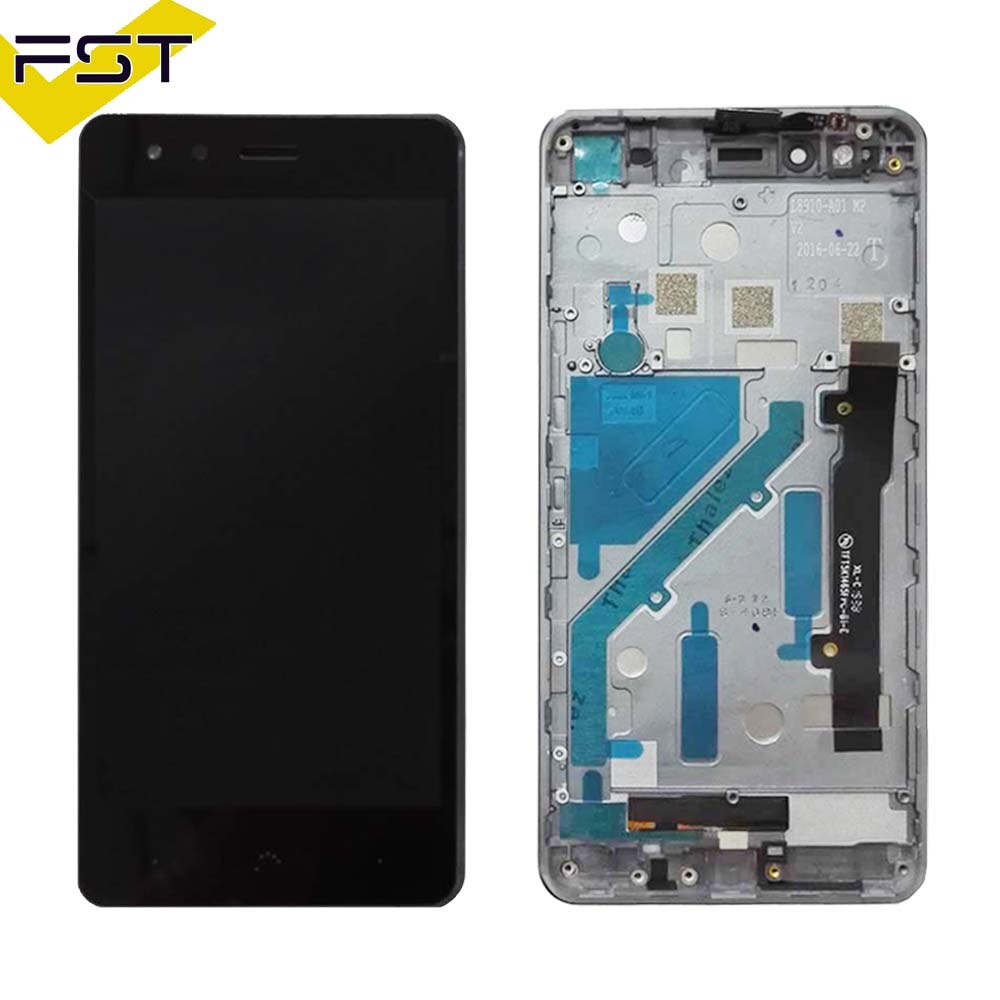 Czarny/biały robić wyświetlacza LCD BQ Aquaris X5 + ekran dotykowy Digitizer LCD z ramką wymiana panelu LCD Tactil robić BQ X5
