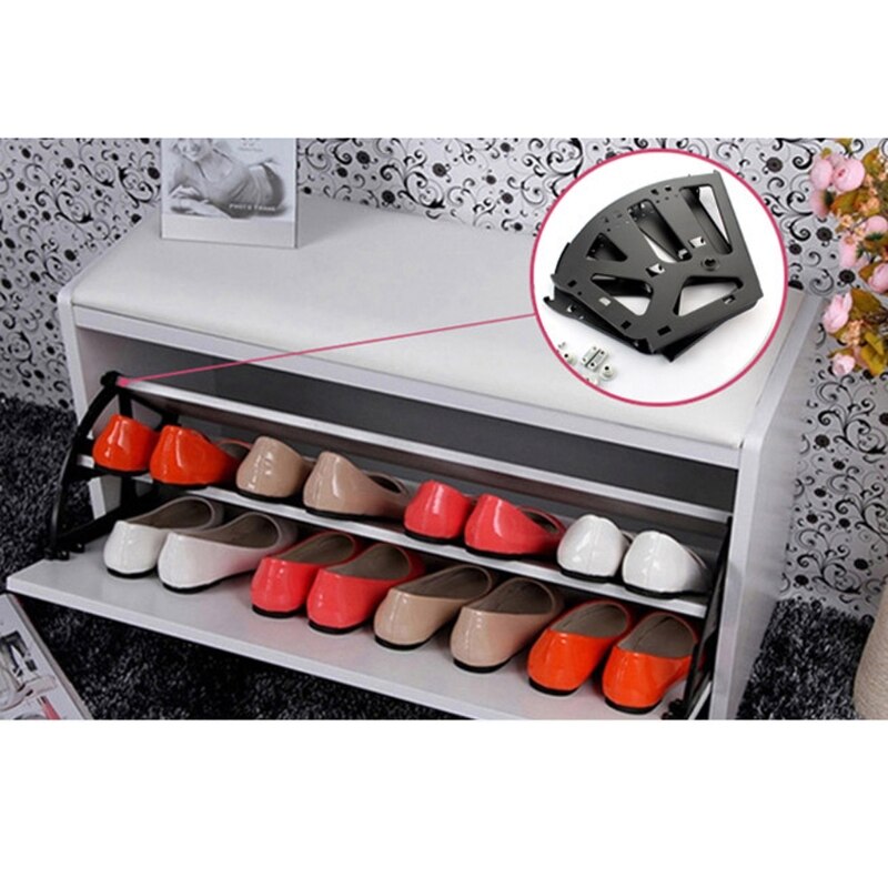 1 Pair Shoes Cabinet Hinges Flip Frame Hidden Movable Turning Rack Over Fittings