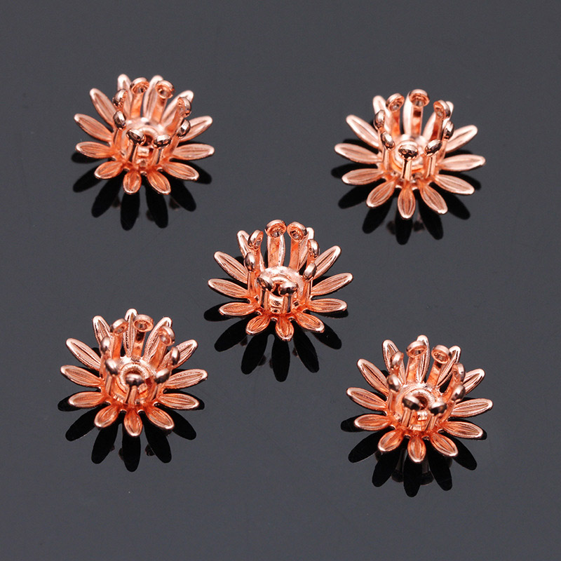 Mibrow 20pcs/lot 6 Colors 10mm Copper Flower Bead Caps Flower Filigree Loose Spacer Bead End Caps For DIY Jewelry Making