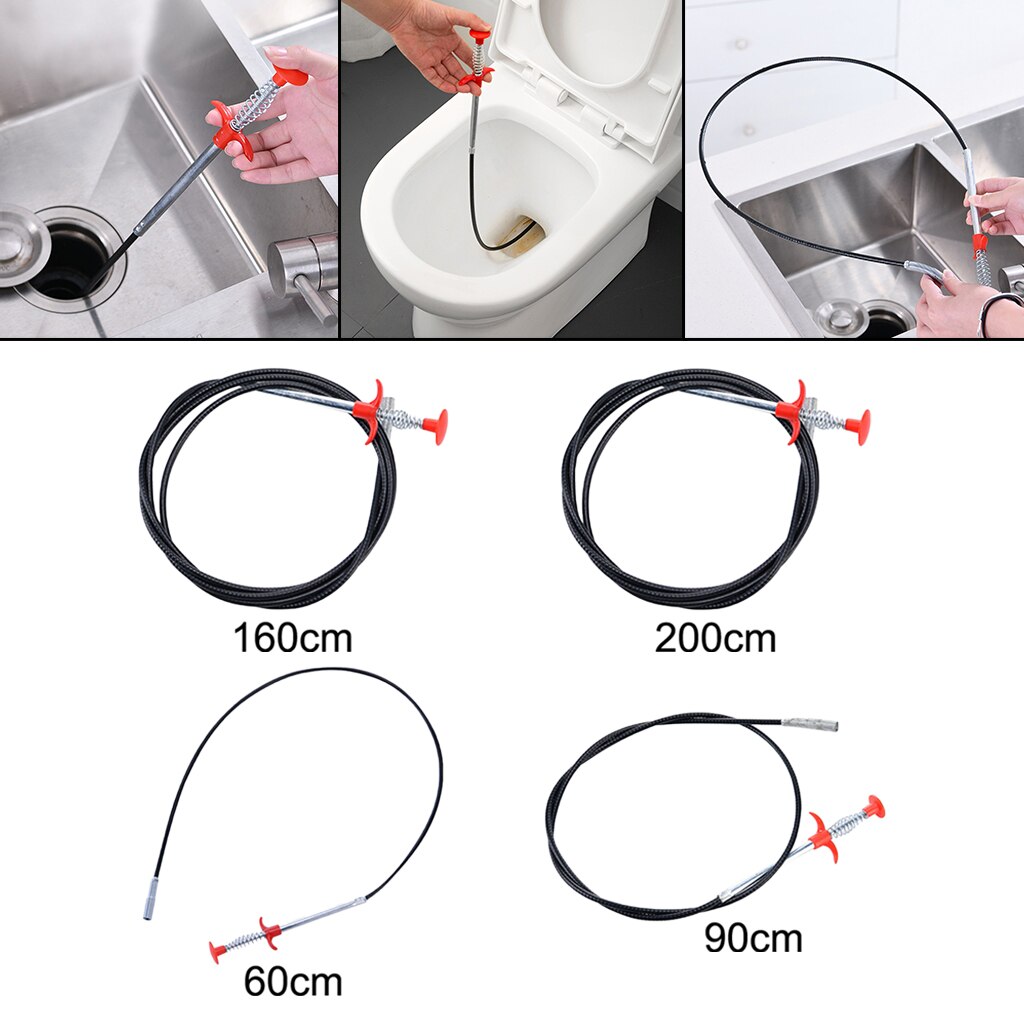 Drain Snake Clog Remover Hair Cleaning Plumbing Pipe Sewer Kitchen Tool