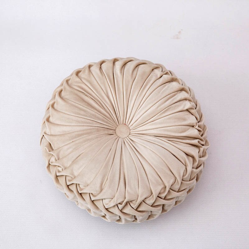Coussin rehausseur à dossier rond en velours | Décor nordique pour fauteuil de maison, coussin pour dossier de bureau, coussin pour canapé: beige