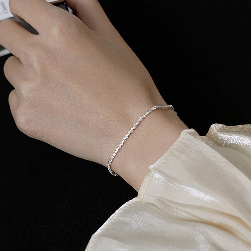 2022 Populaire Zilveren Kleur Fonkelende Sleutelbeen Keten Ketting Voor Vrouwen Wedding Party Verjaardag Kraag Sieraden: Bracelet