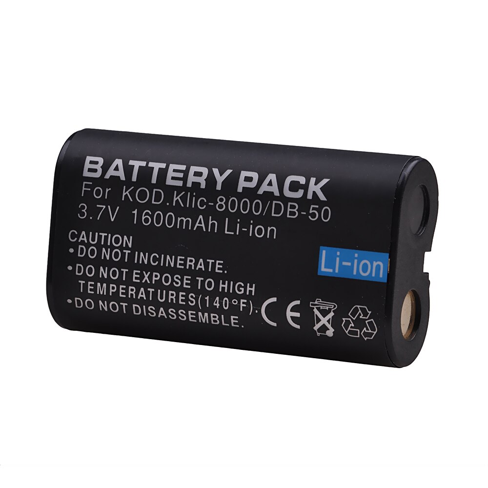 1600mAh KLIC-8000 KLIC8000 DB50 Battery for Kodak Easyshare Z1012 is, Z1015 is, Z1085 is Z1485 is, Z612, Z712, Z812 is, Z8612 is