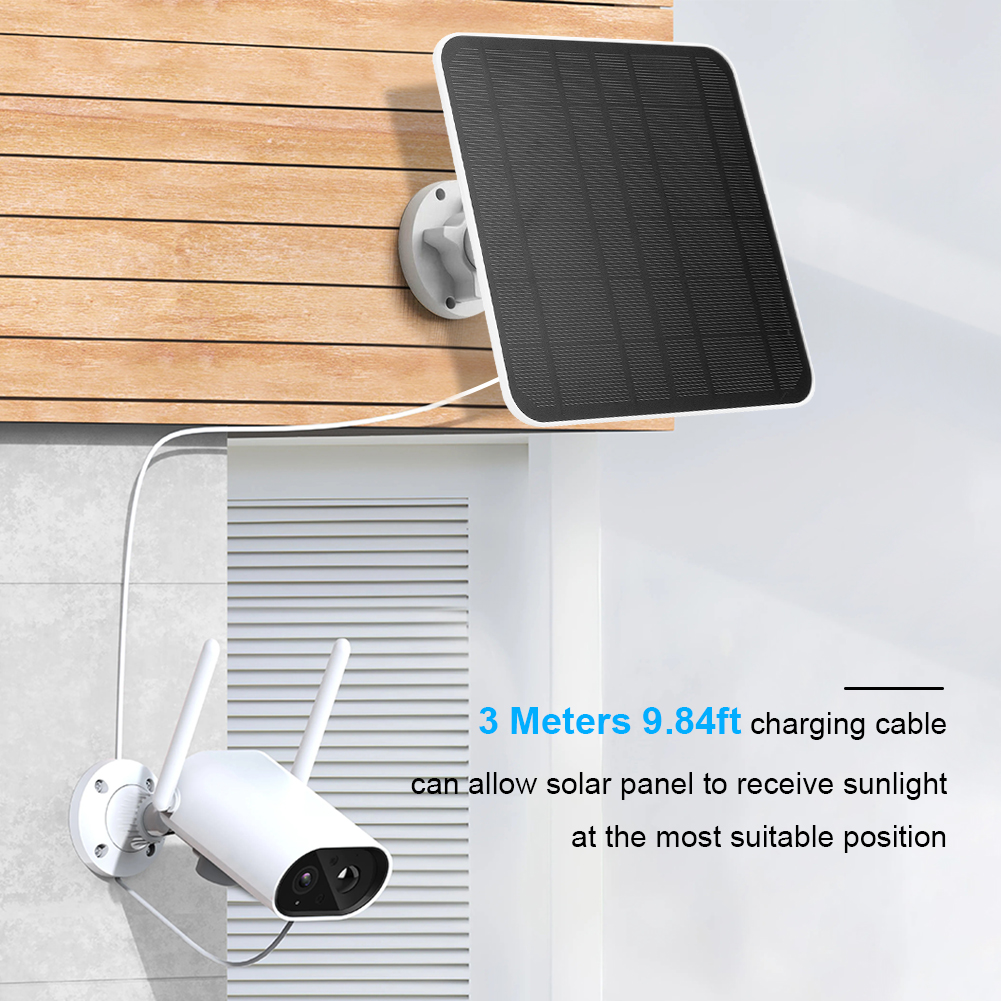 5V 20W Solar Panels For Eufy Eufycam 3/3C/2/2C/2Pro Wall Mount Waterproof Solar Cell System With 9.8ft Power Cable,1 Pack