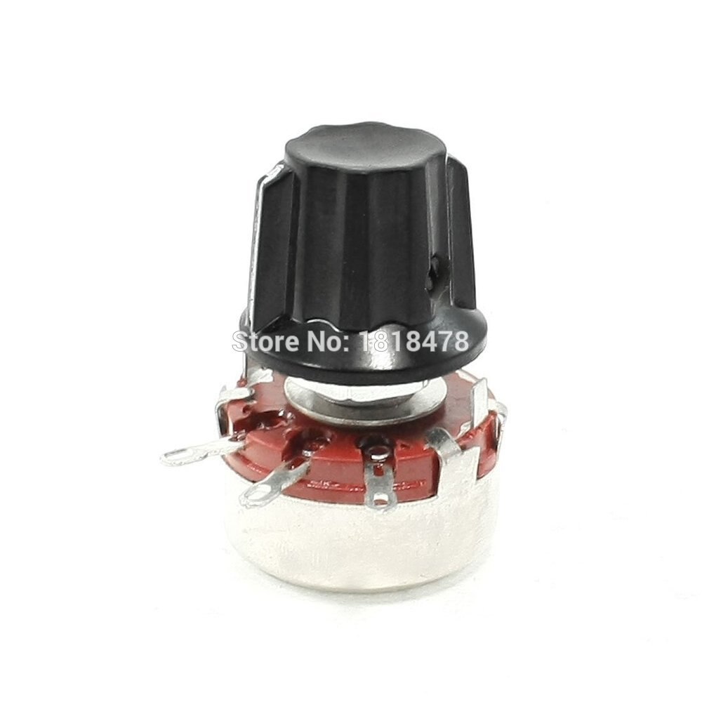 WTH118 10K ohm Single Turn Rotary Linear Taper Carbon Potentiometer Pot w Knob