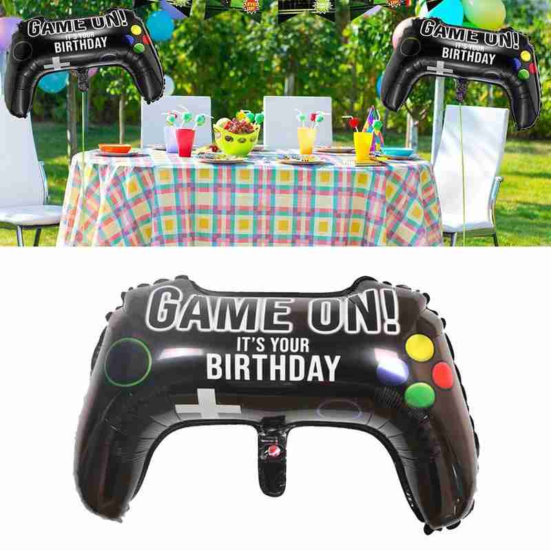 Game Party Decoration Handle Aluminum Foil Balloon Inflatable Toy Game Machine Aluminum Foil Balloon