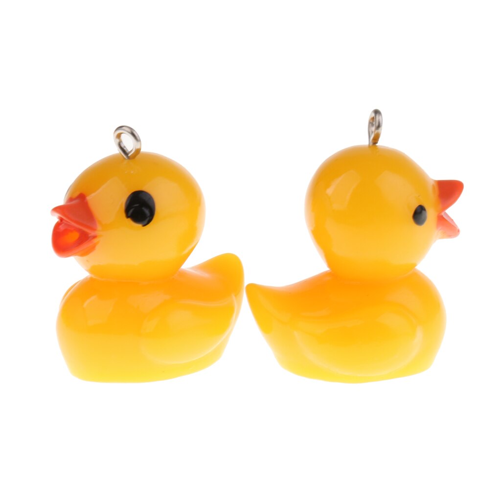 12 Stuks Leuke Gele Eend Model Dierfiguren Sleutelhanger Opknoping Hanger Ornament Diy Maken Accessoires