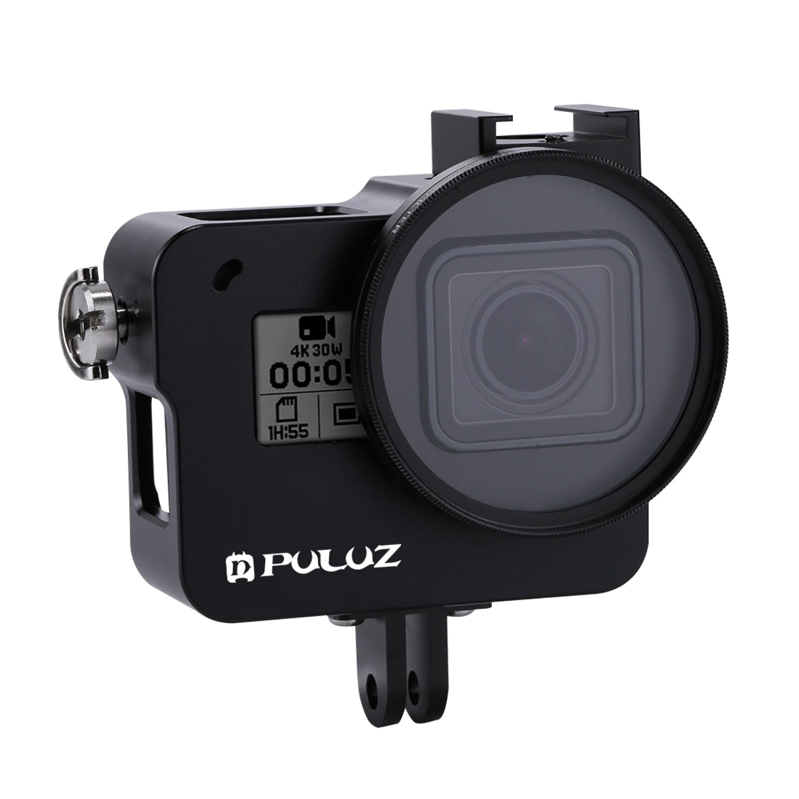 Puluzhölje skal för gopro hero 7 svart 6/5 hård skyddsbur +52mm uv -lins 8*6*4.6cm fodral för go pro hero 5