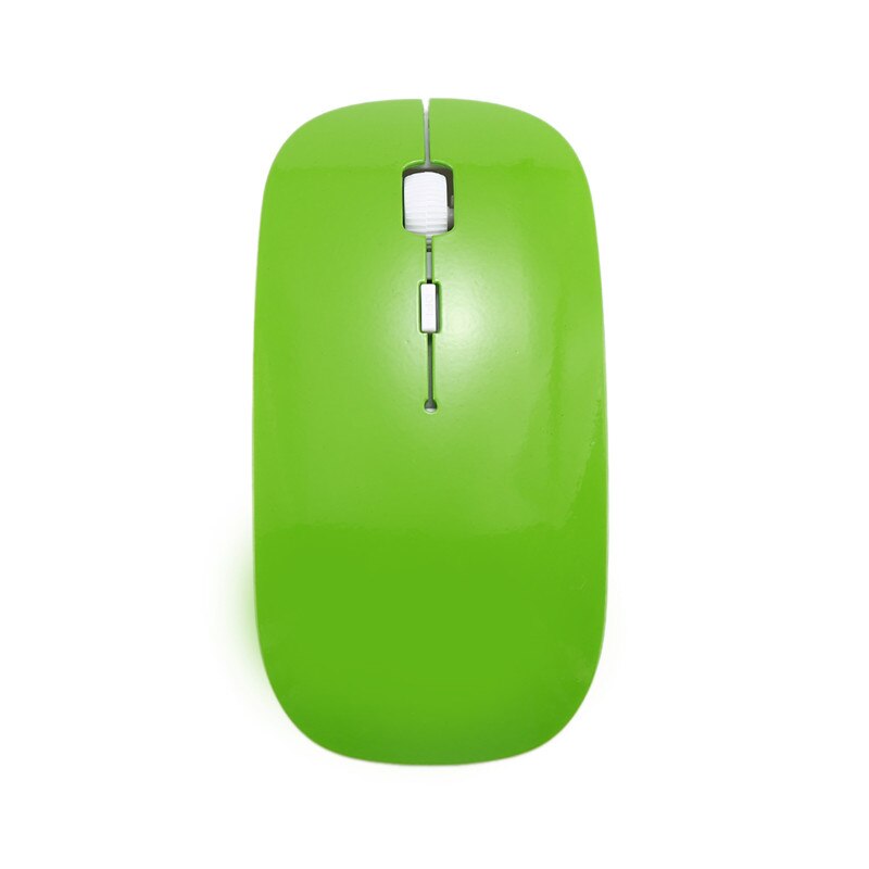 2.4Ghz Wireless USB Mouse 3 Keys Mouse Gaming Office Mice 1600DPI Portable Super Slim Colorful Use Battery For PC Laptop Desktop: Green