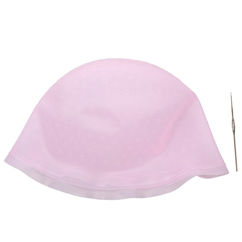 Gorro de silicona azul con aguja para el pelo, gorra para coloración del cabello, herramientas de teñido para peluquería, 1 Uds.