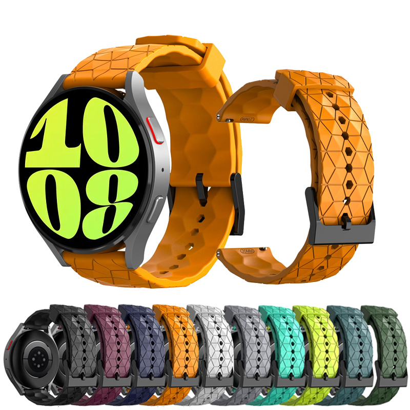 Silicone Strap for Samsung Galaxy Watch 6 44mm 40mm 20/22mm Football Pattern Sport Band Bracelet Galaxy Watch 6 classic 43 47mm