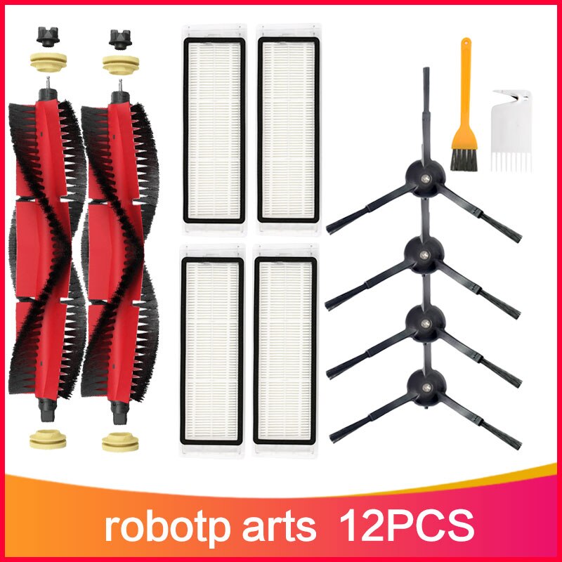 Hovedbørstedæksel sidebørster hepa filter moppe klud hjul til xiaomi roborock  s6 max robotstøvsuger best: E