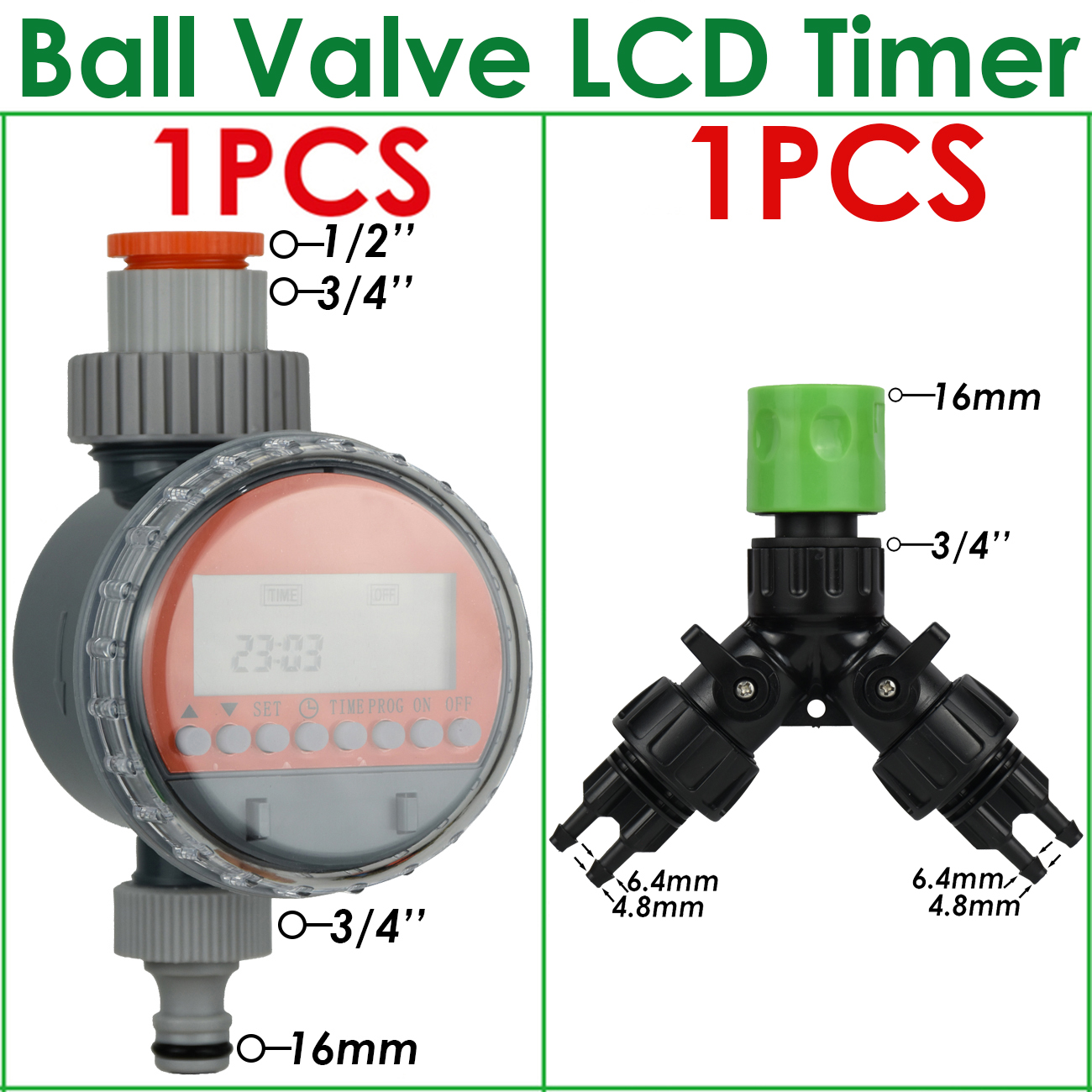 KESLA Automatic Garden Ball Valve Water Timer Watering Controller Drip Irrigation System IBC Tank Tap Faucet Bonsai Greenhouse: Brown