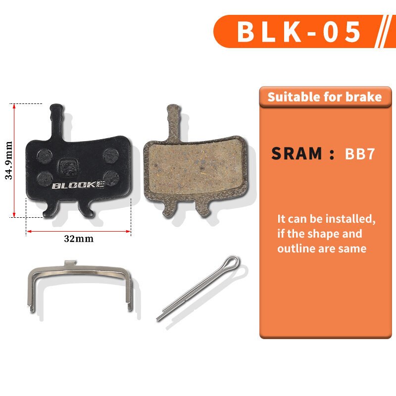10 pares de pastillas de freno de disco para bicicleta de montaña, pastillas de freno de resina para Shimano B01S 7100 MT200 AVID BB5 BB7 NUTT HB100 SRAM Tektro: BK05-10P