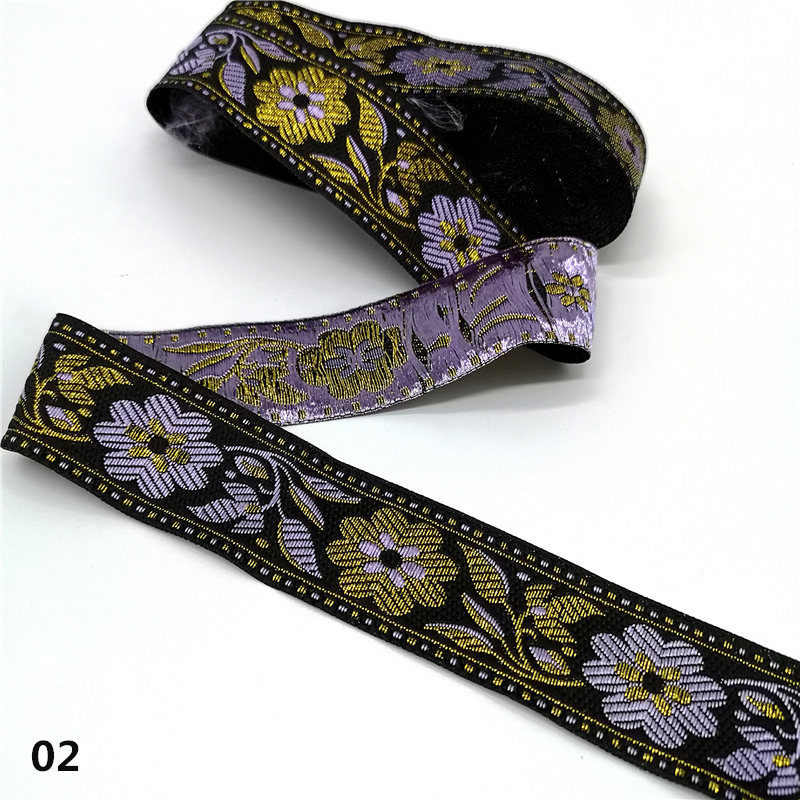 3 Yards Vintage Flower Ethnic Embroidery Lace Ribbon Boho Lace Trim DIY Clothes Bag Accessories Embroidered Fabric