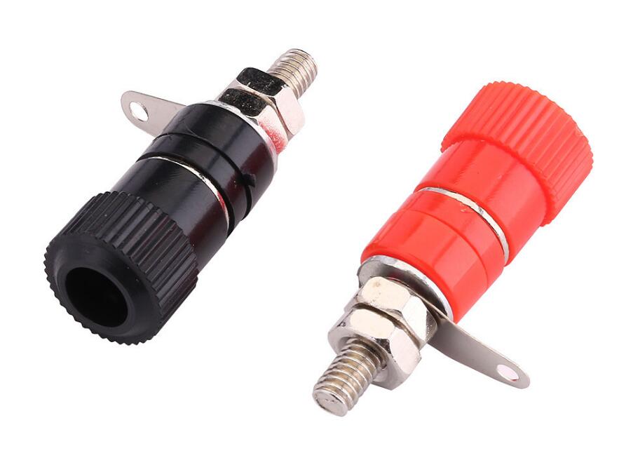 Bornes Connecteur Banane Femelle 4 Mm - Lot De 5 Paires - Nickel Plaqué, Longueur 34 Mm - Pour Câblage Audio, électronique - 5