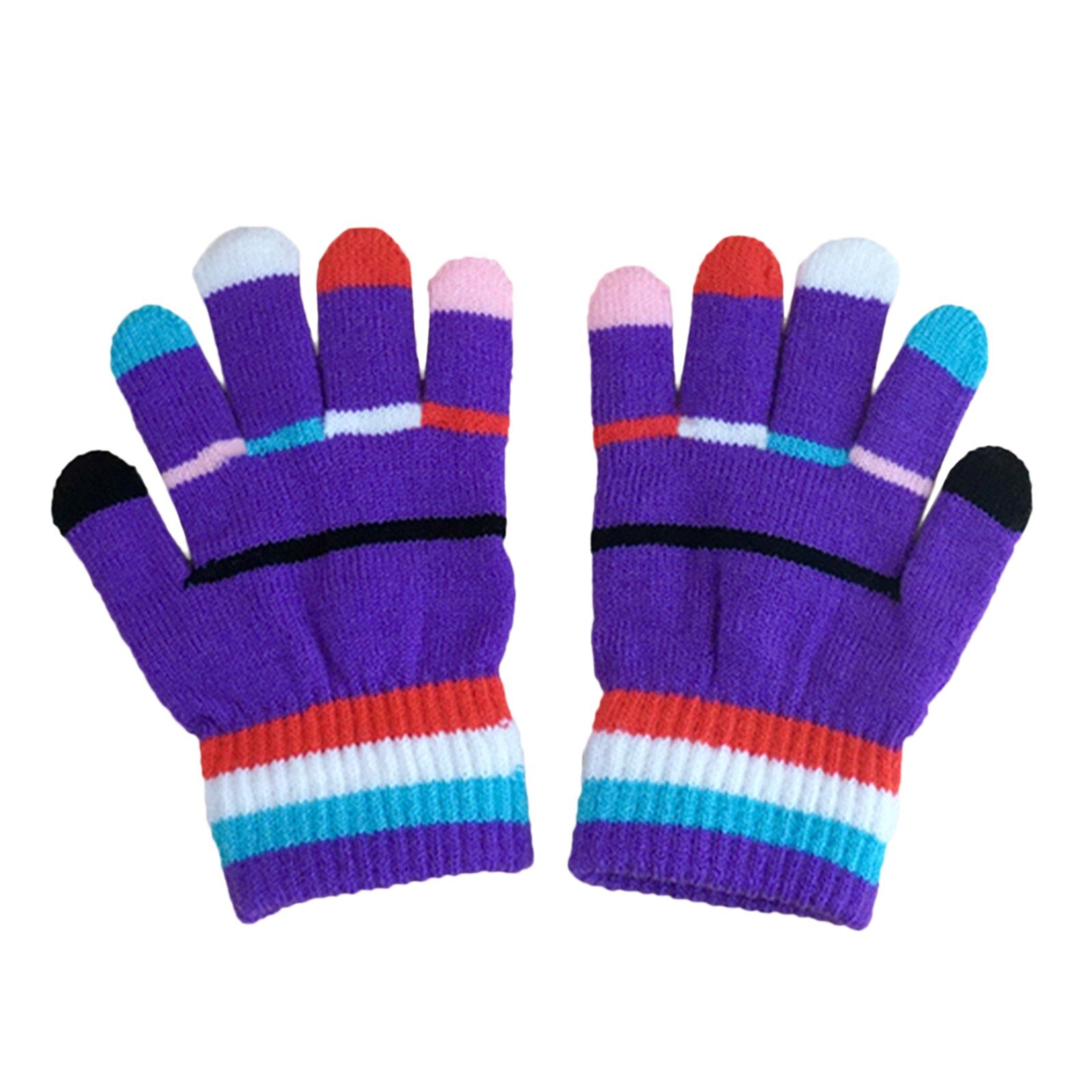 Plus enfants mignon hiver cachemire couleur unisexe garçon filles imprimé tricoté tricoté gants