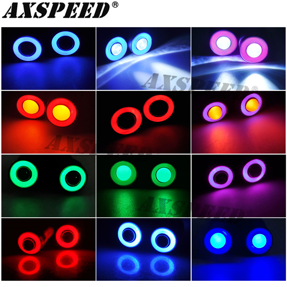 AXSPEED RC coche luz LED Ojos de Ángel y demonio faro 4,2 v-6v 10mm/13mm/17mm/22mm para 1:10 RC Rock Crawler Axial SCX10