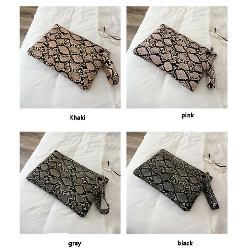 Luipaardprint dames clutch draagbare outdoor handtas pu leren envelop met rits
