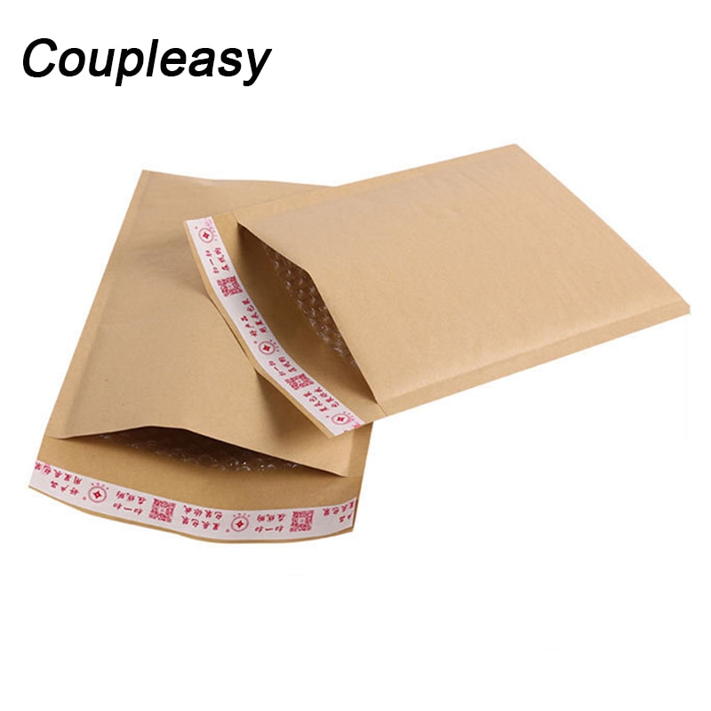 100Pcs Kraft Paper Bubble Bag Flower Printed Bubble Mailer Waterproof Mailing Bag Small Courier Packing Bags