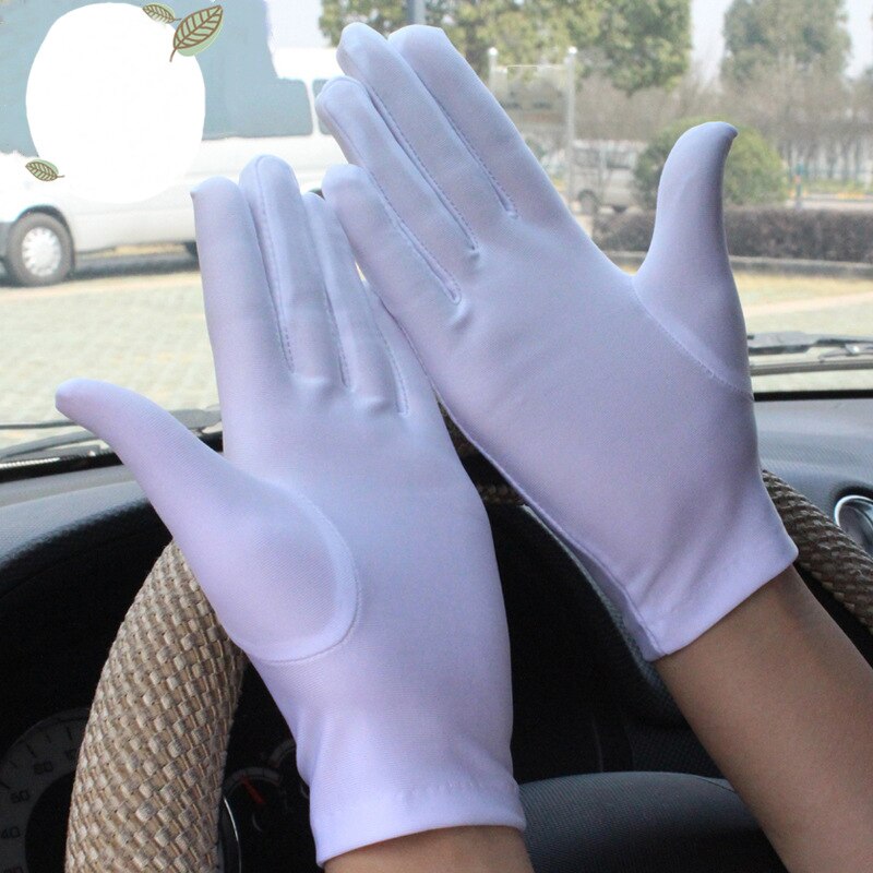 Summer Spandex Gloves Men Women Sunscreen Driving Glove Black Etiquette Thin Stretch Dance Tight White Jewelry Gloves