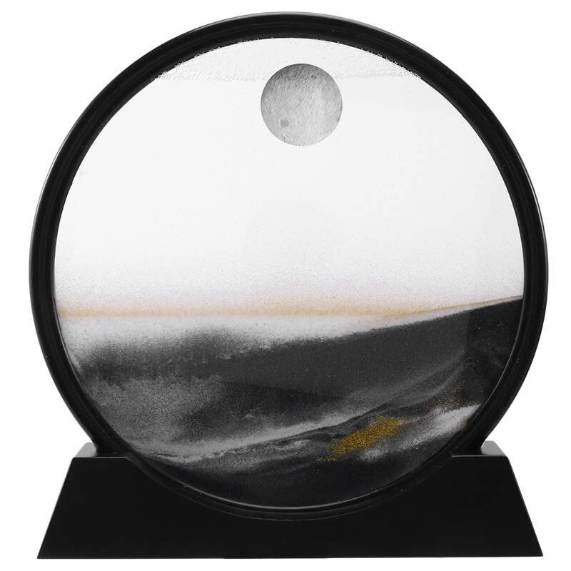 Moving Sand Art Picture Gl 3D Deep Sea Sandscape in Motion Display Flowing Sand Frame Relaxing Deskt