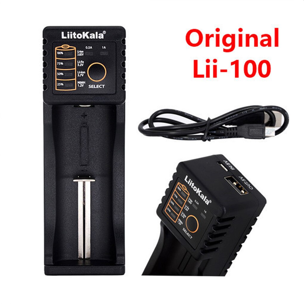 Liitokala Lii-100 Batterij Oplader Voor 18650 26650 4.35V / 3.2V / 3.7V / 1.2V rechareable Batterij: Default Title