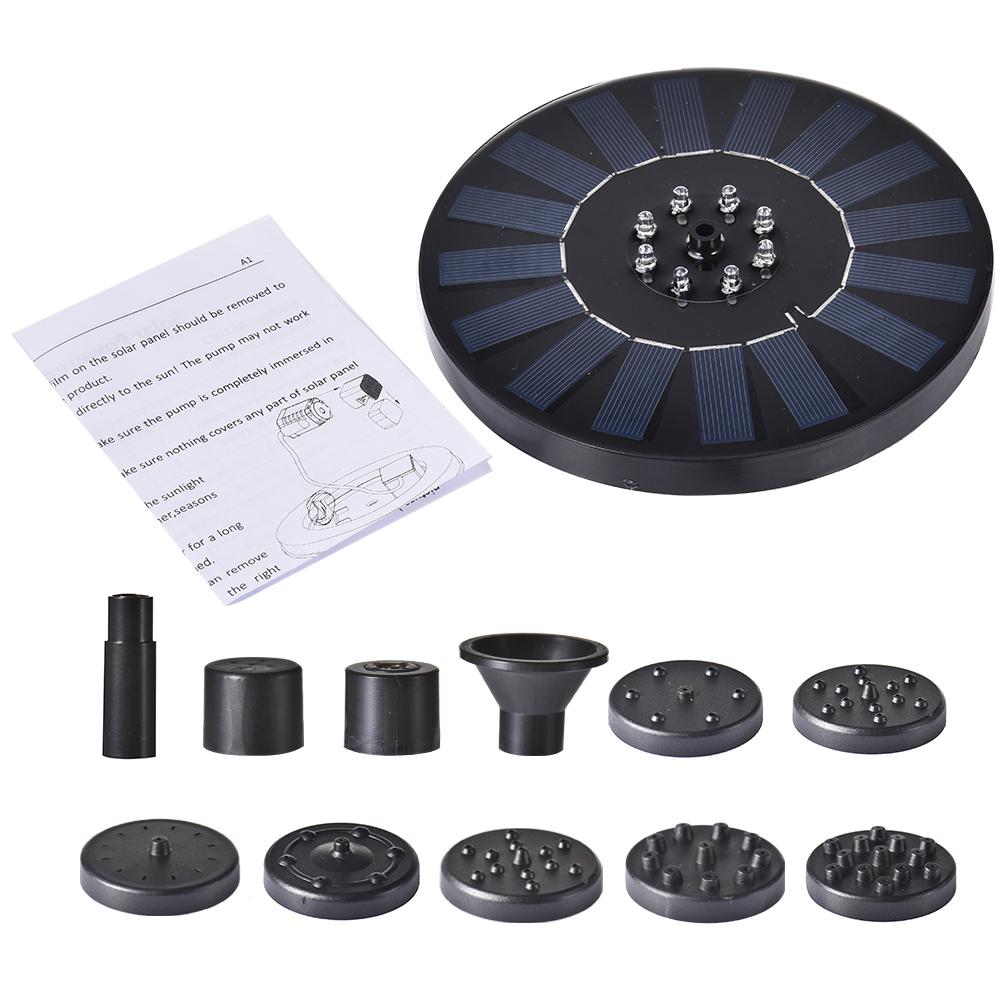 Solar Fountain Pump With Led Light Pool Pond Floating Water Fountain Garden Bird Bath Landscape Decor Fountain 10v