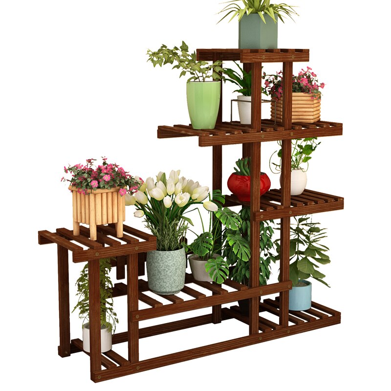 Balcony Flower Shelf Indoor Multi-layer Solid Wood... – Grandado