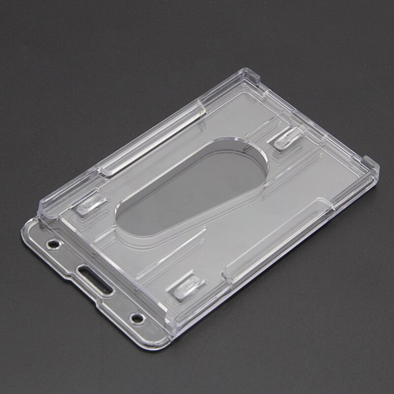 Hard Plastic ID Access Card Cover Credit Card Case Badge Holder Double Side