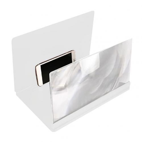 Phone Screen Magnifier 14inch Folding Phone Screen Magnifier 3D HD Video Amplifier Smartphone Stand Phone Screen Magnifier: White