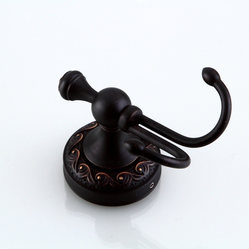 Accroche-peignoir en laiton Antique/noir | Crochets pour serviettes, cintre de bain, porte-manteau, crochet mural de porte, accessoires de salle de bains, décoration de la maison rétro 9108K