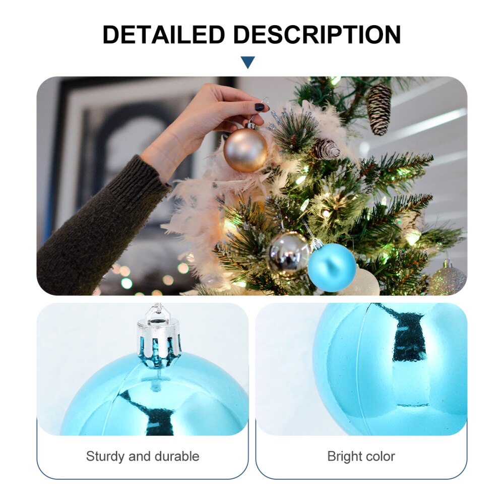 6Pcs Christmas Ball Hanging Ball Decor Party Hanging Pendant Decorative Ball for Mall Home Tree Garden