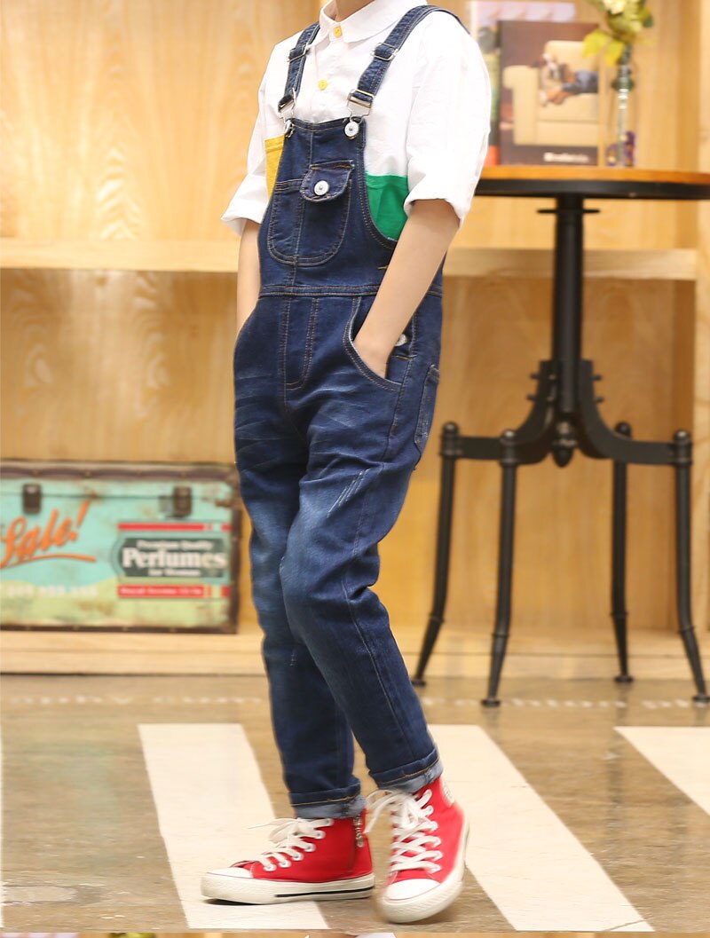 Jongen Overall Kids Denim Jumpsuit Kinderen Overalls Jeans Lente Meisjes Herfst Jongens Jeans Broek Cowboy Zakken Outwears 2-15T