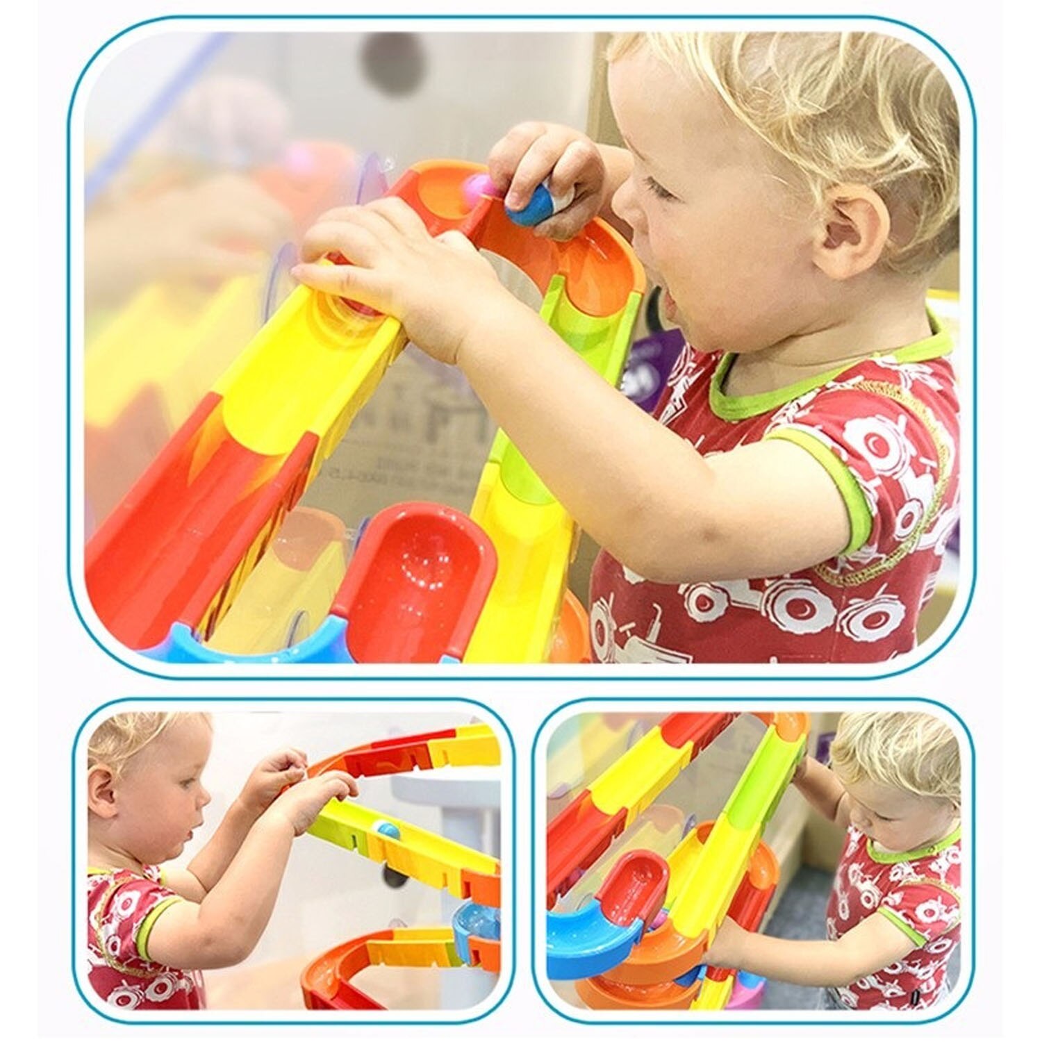 Kids Baby Diy Monteren Bad Track Game Kit Zuignap Wandmontage Glijbaan Pathway Play Water Douche Bad Badkamer speelgoed