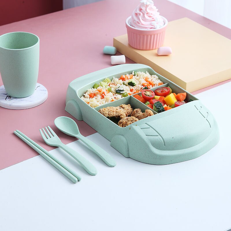 Children Tableware Plates Set Baby Feeding Dish Kids Crockery Split Plate Toddler Spoon Fork Bowl Kid Food Dishes Cutlery Gadget