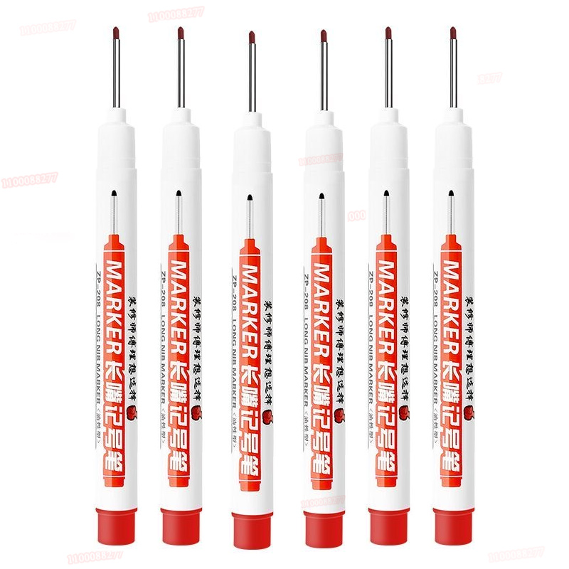 Rotulador de Punta larga de 6 piezas, puede agregar tinta, agujero profundo, bolígrafo largo, escribir tinta blanca y negra, posicionamiento de fábrica multipropósito, Punta 0,7-1,0: YELLOW
