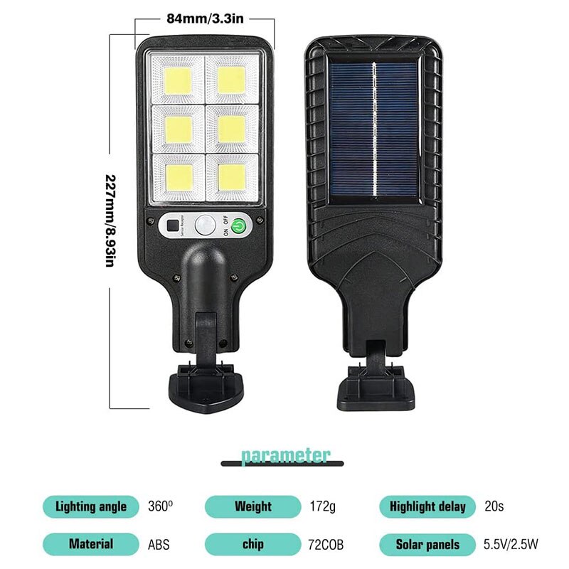 Led Zonne-straat Licht Outdoor 3 Modes Met Motion Sensor Waterdichte Wandlamp Voor Tuin Yard Patio Dek Garage Veranda verlichting